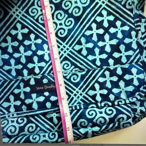 NWOT Vera Bradley Blue Cuban tiles laptop tablet messenger crossbody bag - Picture 14 of 14